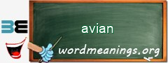 WordMeaning blackboard for avian